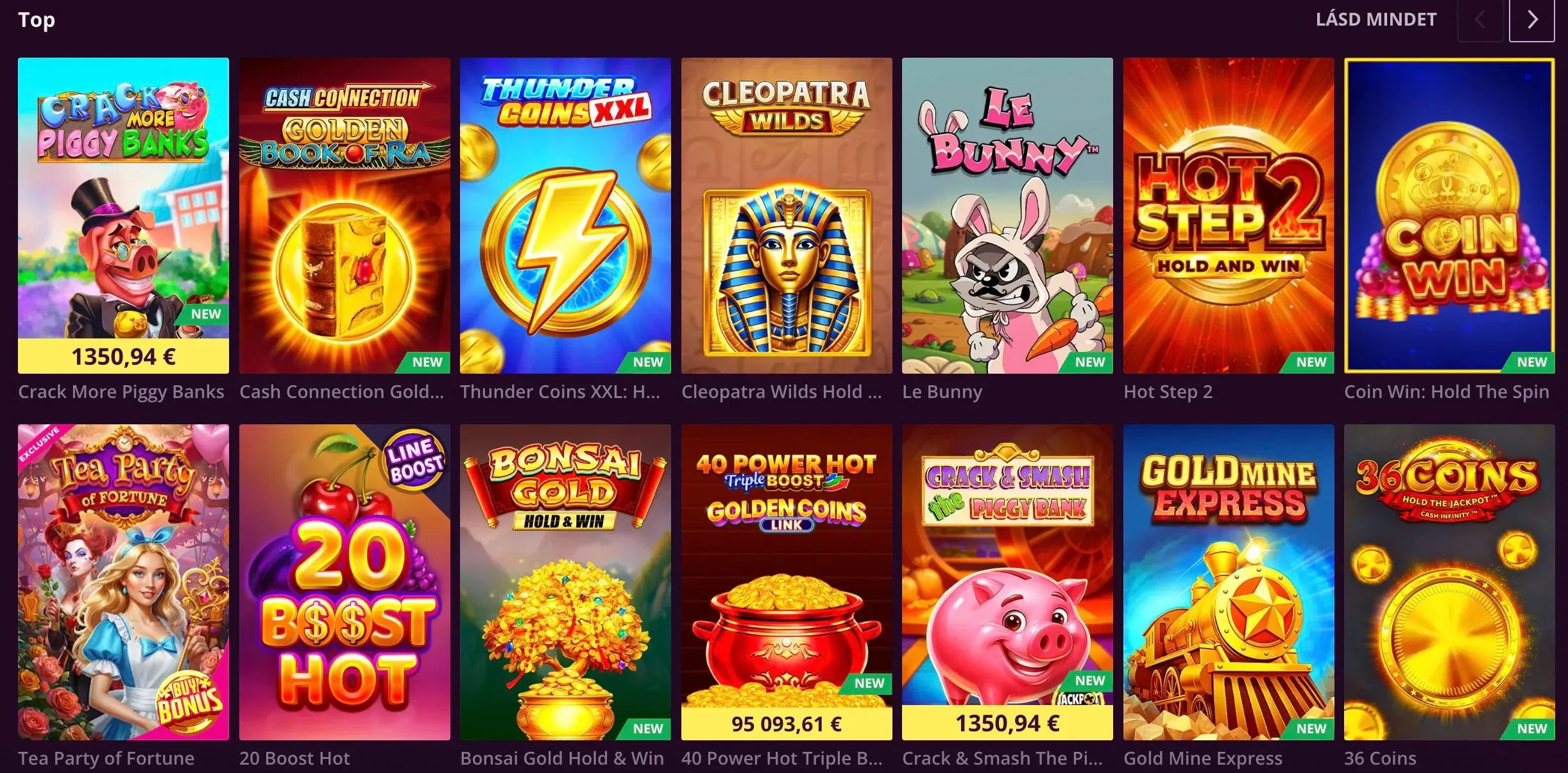 Nyerőgépek a Malina kaszinóban